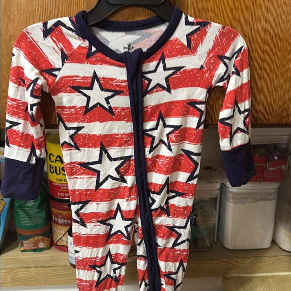 PatPat Red, White, and Blue Starry Kids One Piece